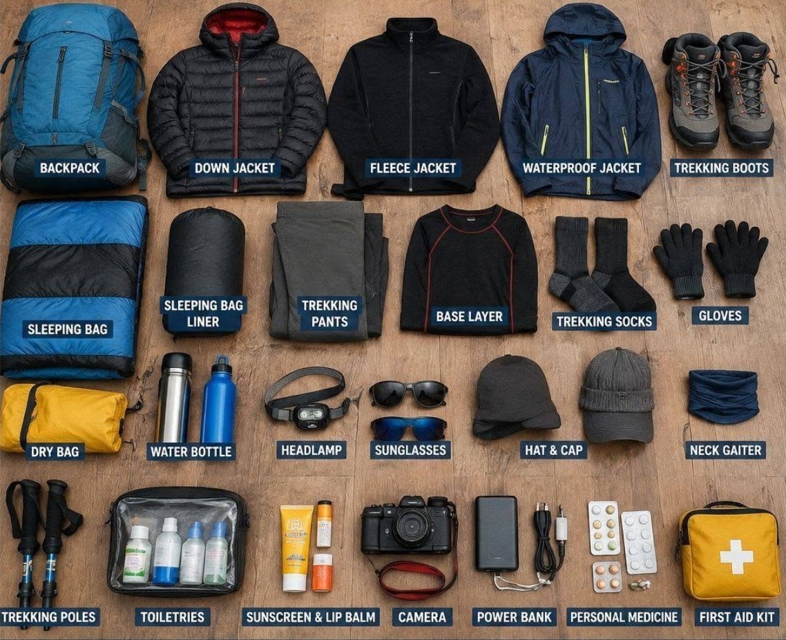 Everest Base Camp Trekking Gear List